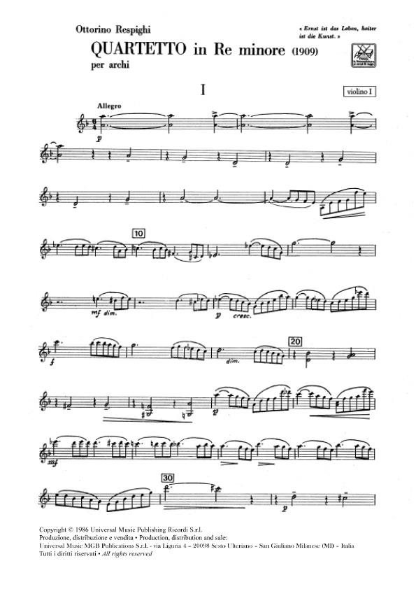 Quartetto In Re Min.
